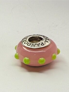 Pandora Seeing Spots Pink & Lime Green Murano Charm 790625